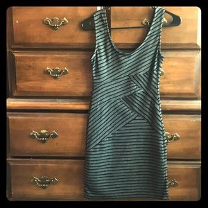 Patterned Striped Mini Dress